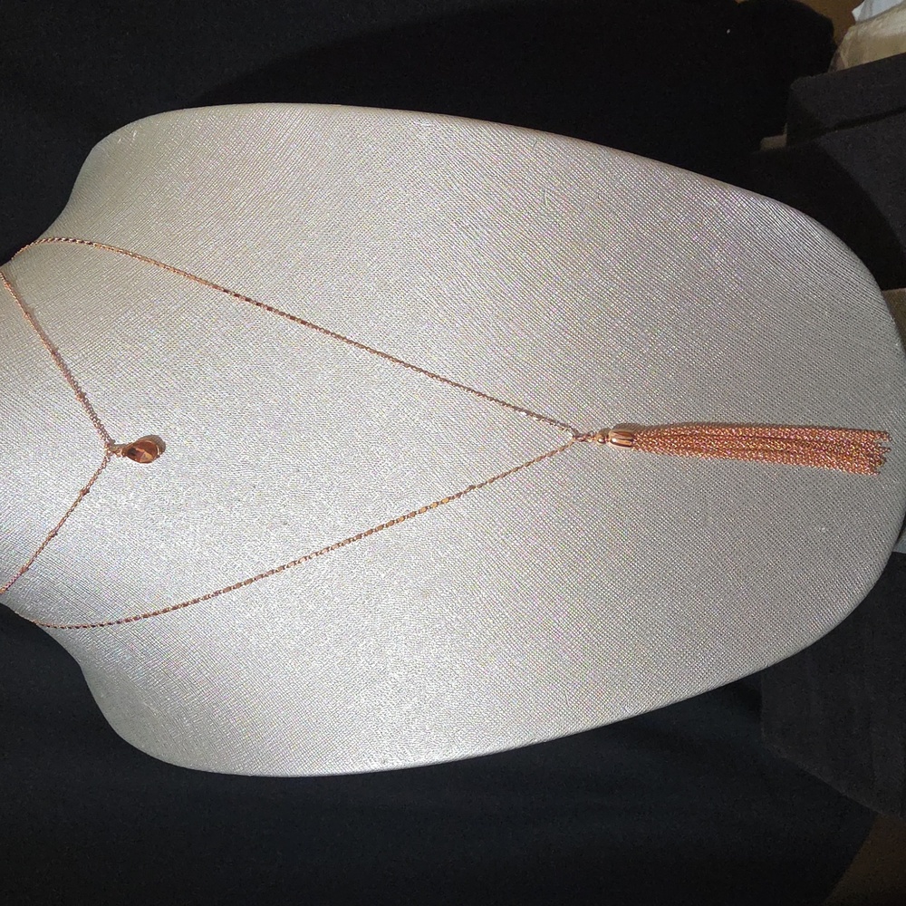 Lauren Conrad Rose Gold Layered Necklace with Tassel NWT